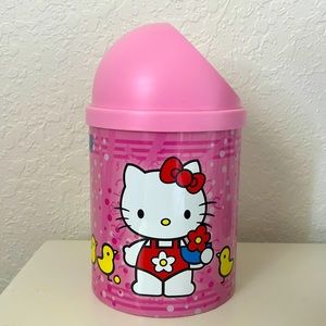 Pink “Hello Kitty” trash can
